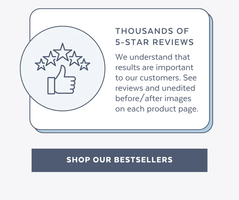 We understand that results are important to our customers. See reviews and unedited before/after images on each product page.