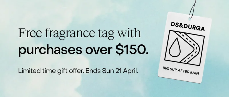 Free fragrance tag with purchases over $150. Limited time gift offer. Ends Sun 21 April.