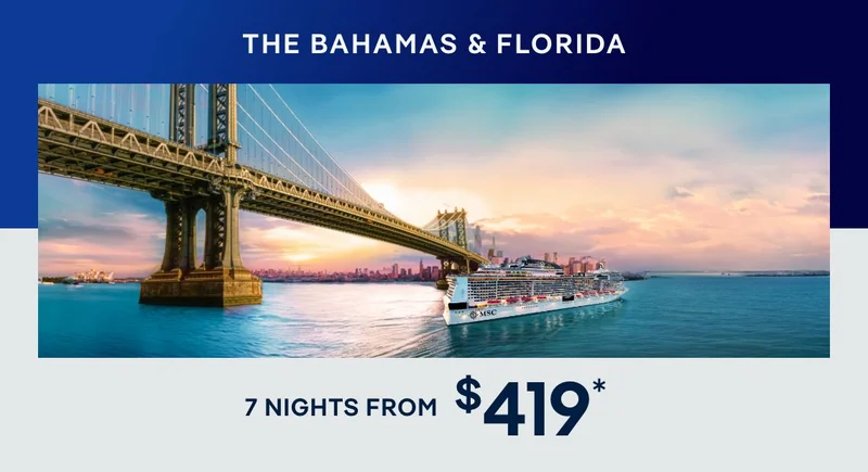 The Bahamas & Florida – 7 Nights on&nbsp;Board MSC&nbsp;Meraviglia – Click to View Cruises & Book Now