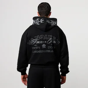 BLACK FORGE BLACK BOXY OVERSIZED HOODIE