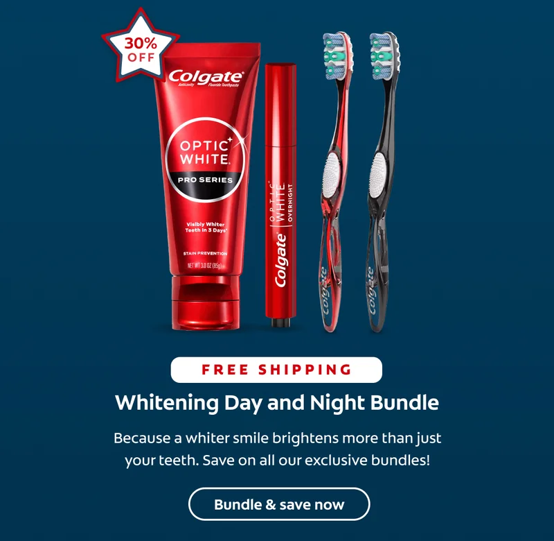 Free Shipping  Whitening Day and Night Bundle  Because a whiter smile brightens more than just your teeth. Save on all our exclusive bundles! Bundle & save now