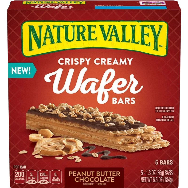 Image of Nature Valley Crispy Creamy Wafer Bars - Peanut Butter Chocolate (5 CT)