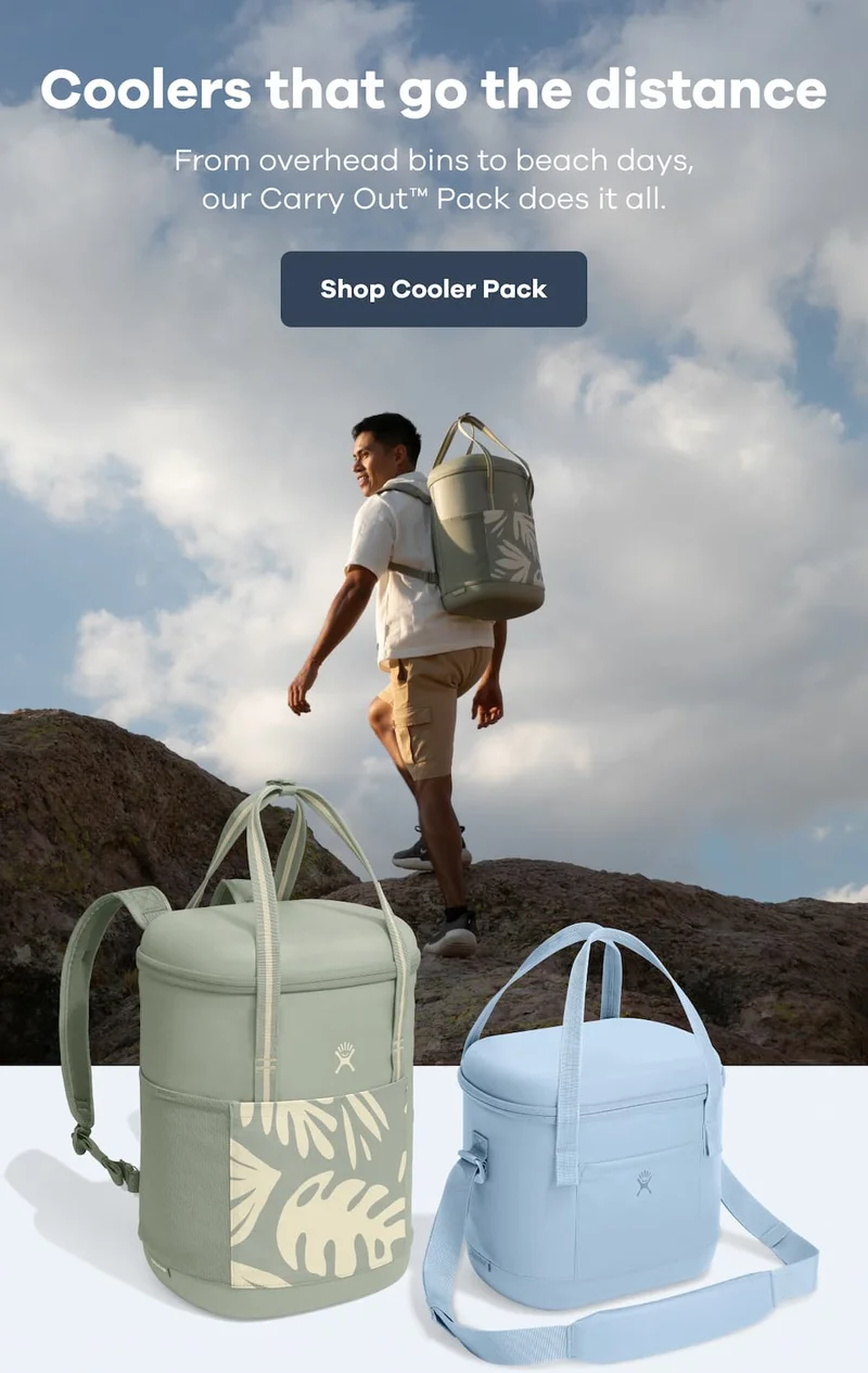 Coolers that go the distance. From overhead bins to beach days, our Carry Out™ Pack does it all. | Shop Cooler Pack