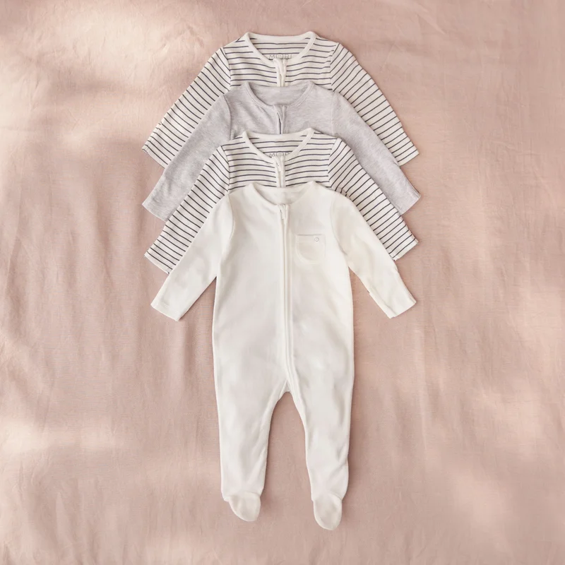 Image of Clever Zip Baby Pajamas 4 Pack