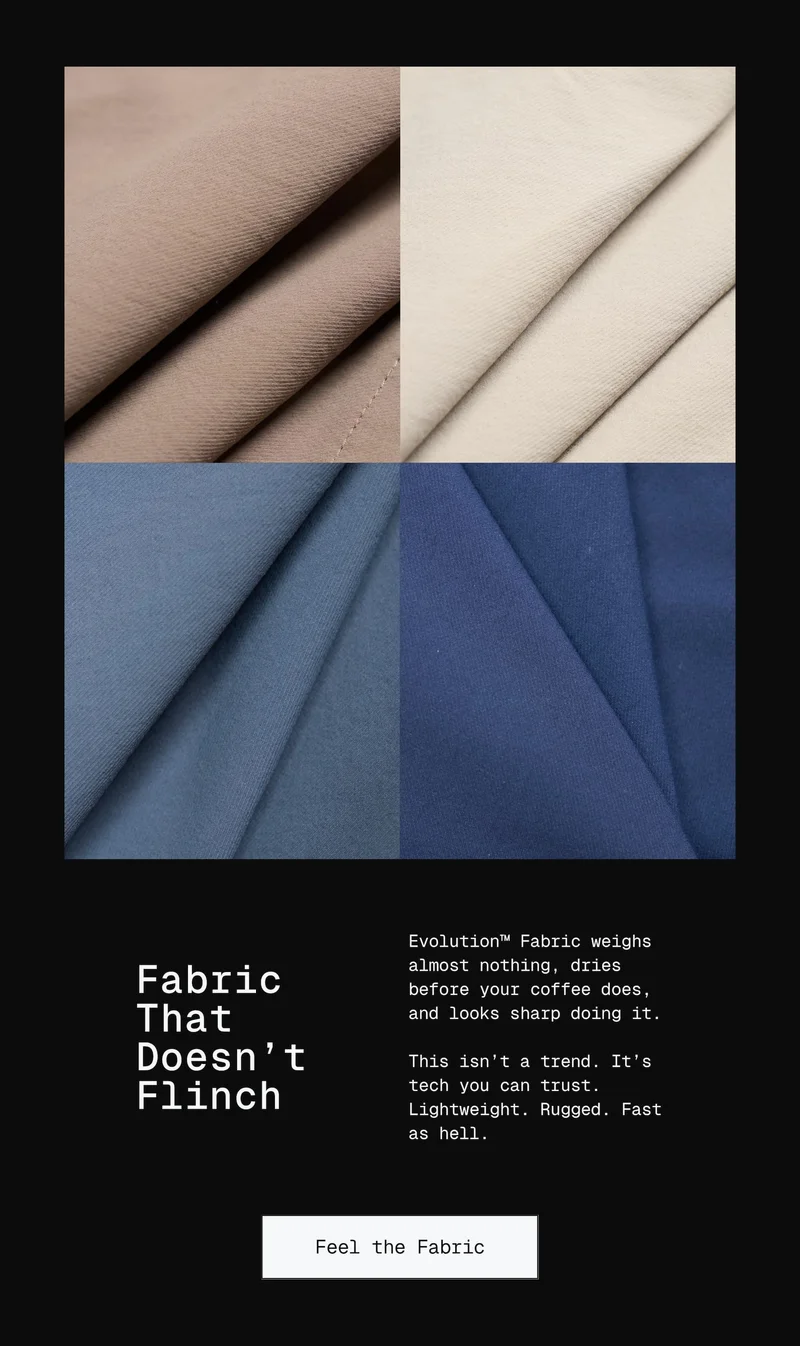 New Evolution Short Fabric Close Up Shots