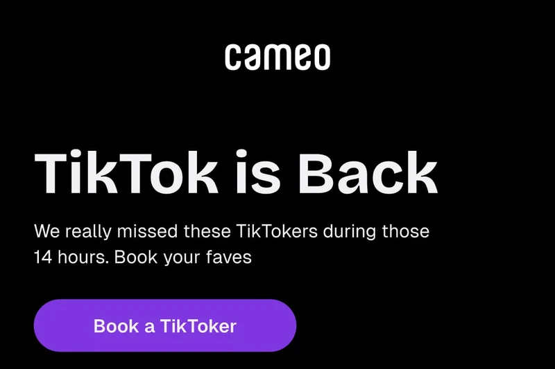 TikTok is Back - Book now