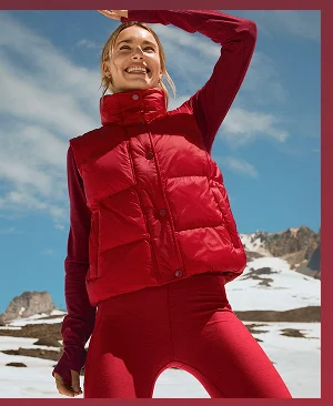 Big Cozy Puffer Vest in Holly Red