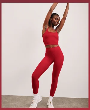 Spacedye Caught In The Midi High Waisted Legging in Holly Red Heather