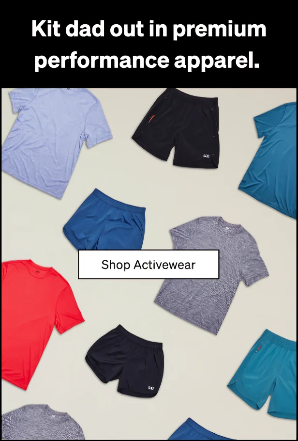 Kit dad out in premium performance apparel.