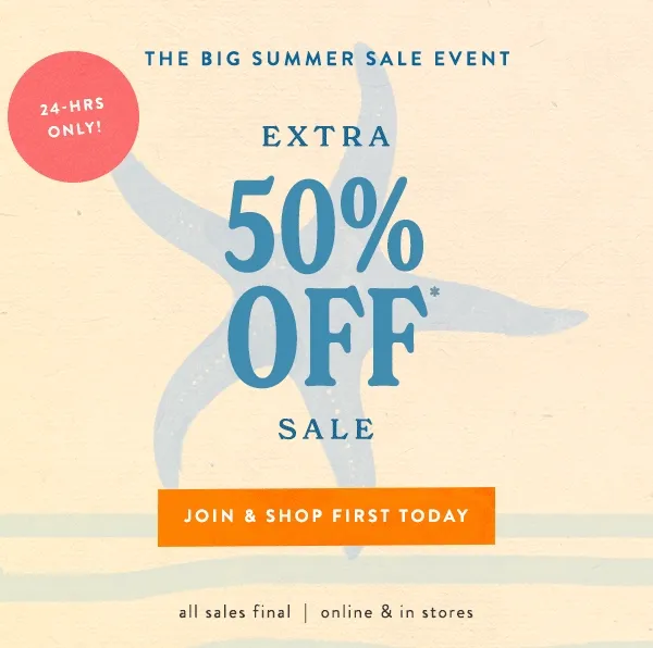 24 Hrs Only! Extra 50% Off