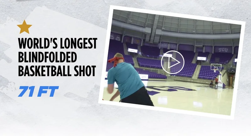 World's Longest Blindfolded Basketball Shot