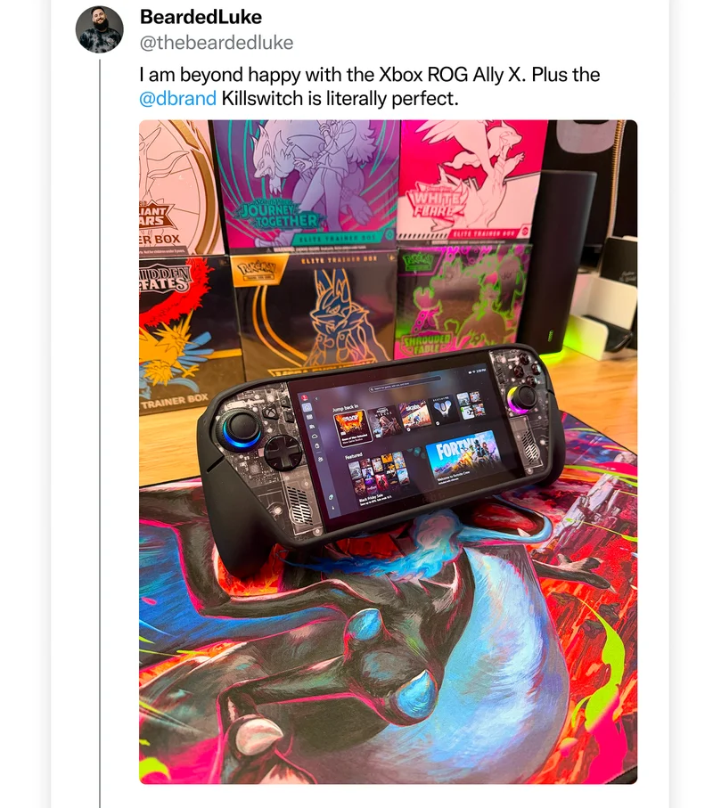 @thebeardedluke on Twitter: "I am beyond happy with the Xbox ROG Ally X. Plus, the dbrand Killswitch is literally perfect."