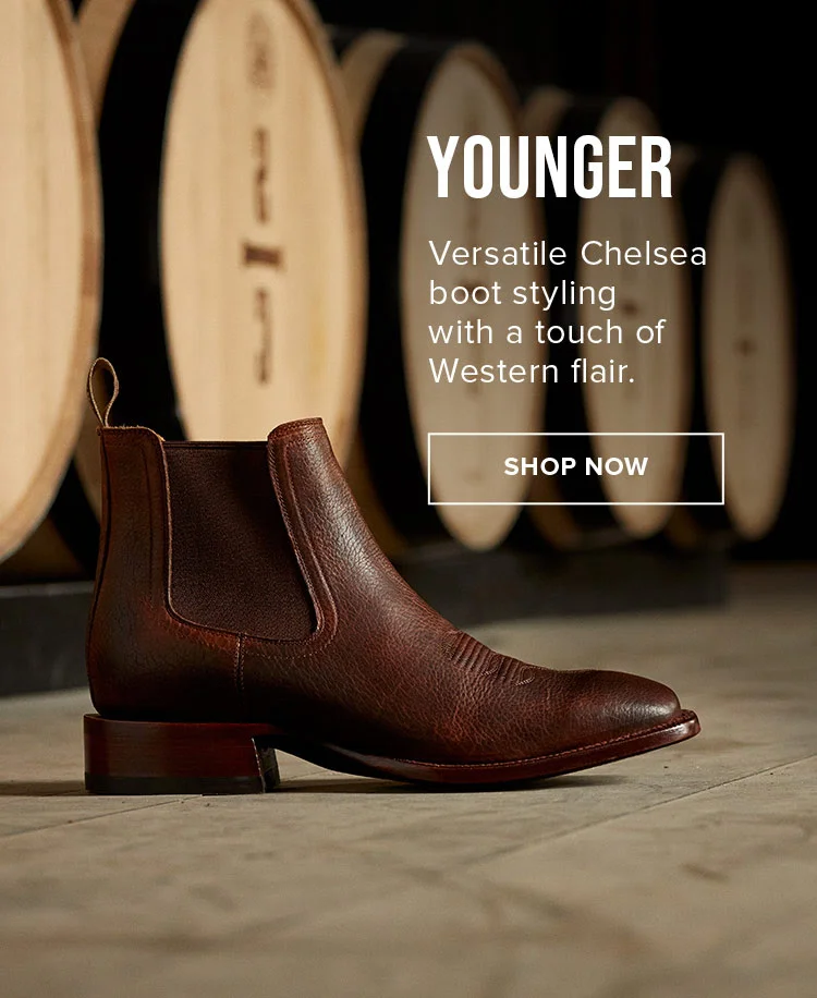 Versatile Chelsea boot styling with a touch of Western flair. | Shop Younger