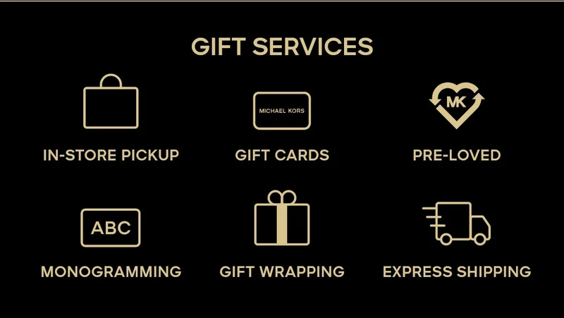 GIFT SERVICES IN-STORE PICKUP GIFT CARDS PRE-LOVED MONOGRAMMING GIFT WRAPPING EXPRESS SHIPPING