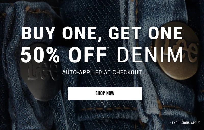 buy one, get one 50% off* denim auto-applied at checkout. Shop Now