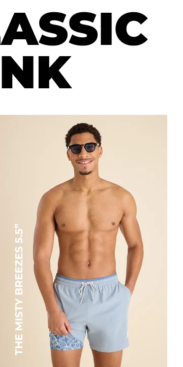 Lined Classic Swim Trunk: The Misty Breezes 5.5"