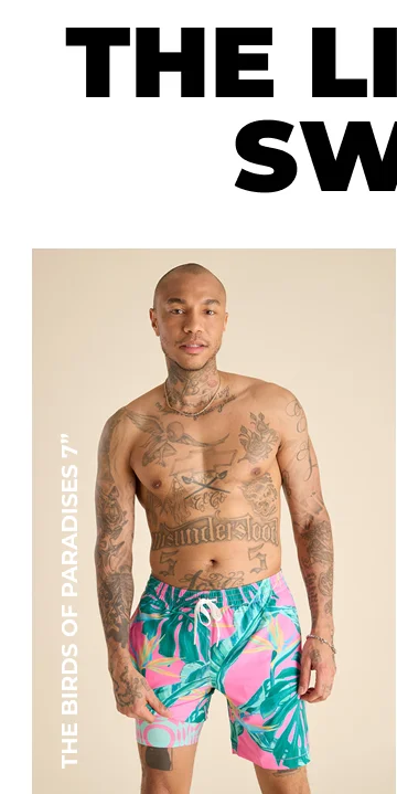 Lined Classic Swim Trunk: The Birds Of Paradises 7"