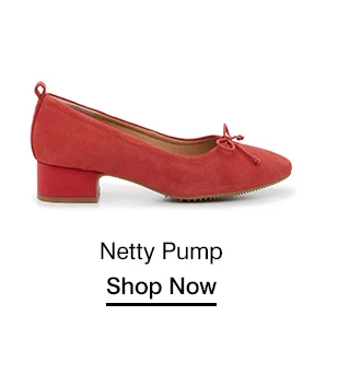 A side view of the Netty Pump in cranberry. Shop Now