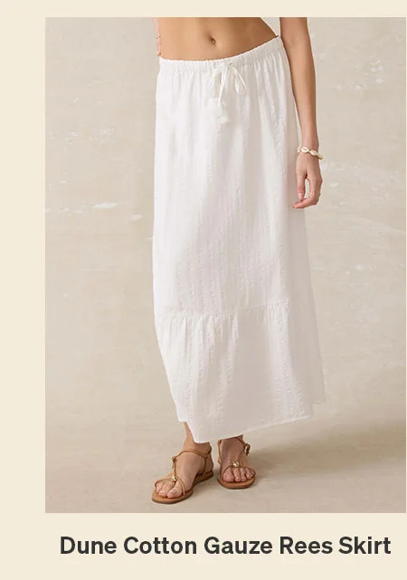 Dune Cotton Gauze Rees Skirt - White