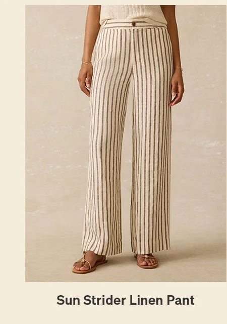 Sun Strider Linen Pant - Cocoa Grove Stripe