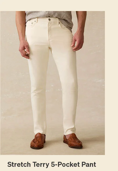 Stretch Terry 5-Pocket Pant - Egret