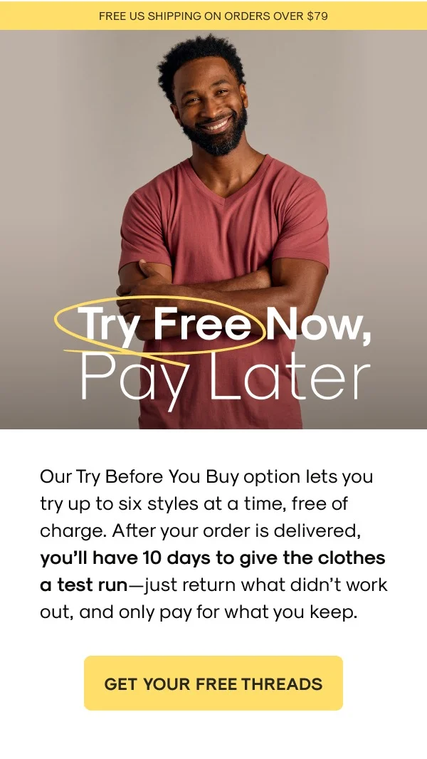TRY FREE NOW, PAYL LATER