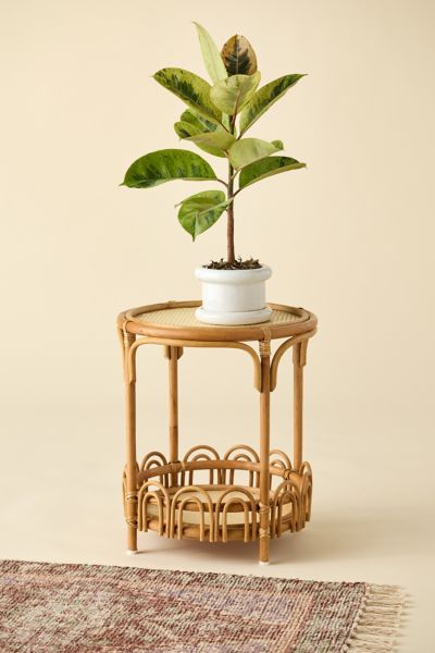 Zoe Round Rattan Storage Side Table
