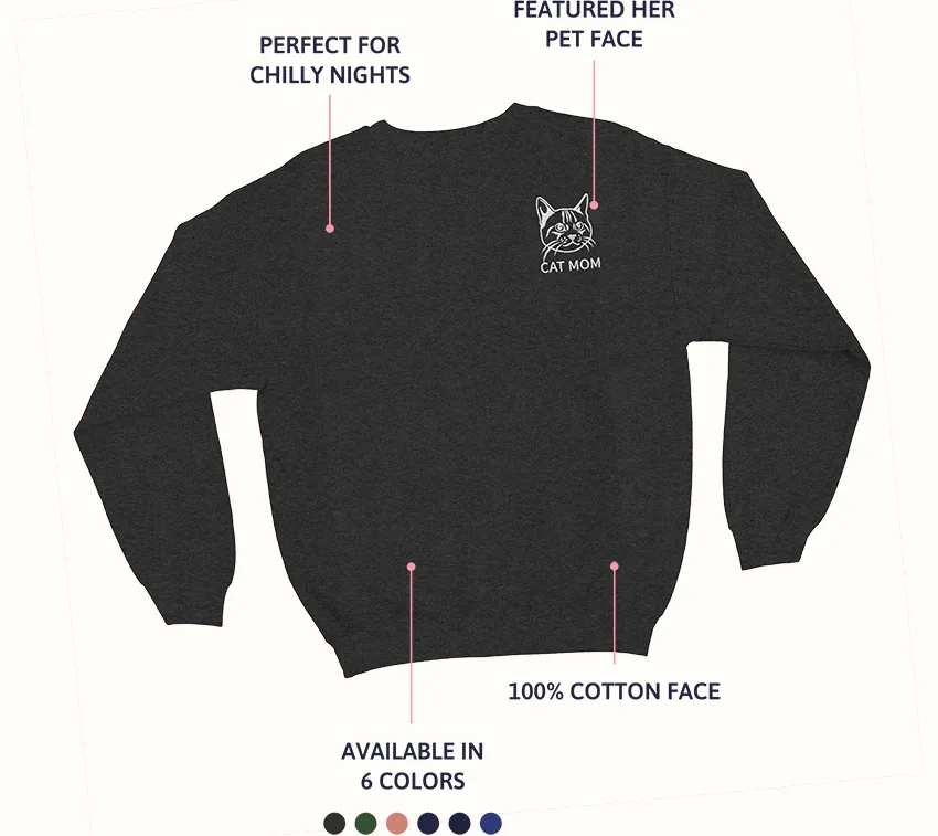 Embroidered Pet Face Sweatshirt