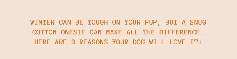 Winter can be tough on your pup, but a snug cotton onesie can make all the difference.
