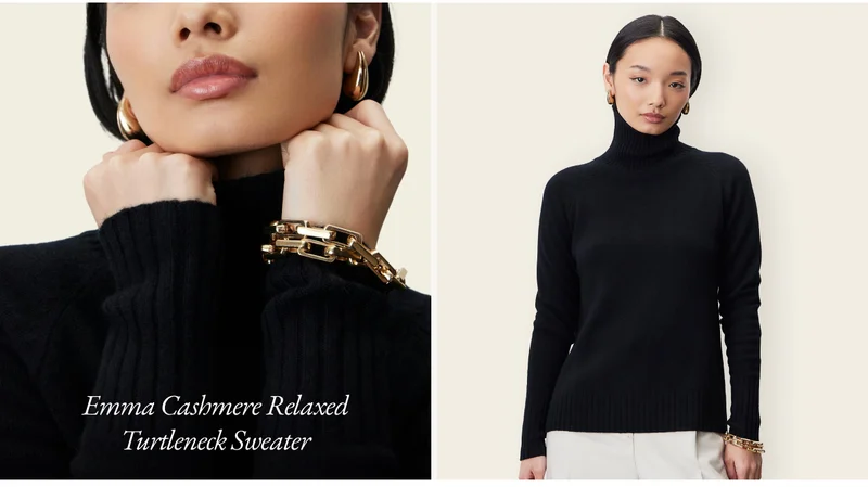 Emma Cashmere Relaxed Turtleneck Sweater