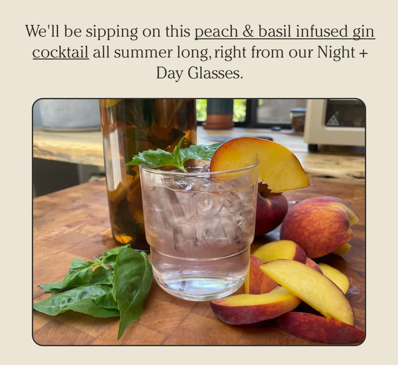 Basil-infused gin cocktail in the Night and Day Glasses