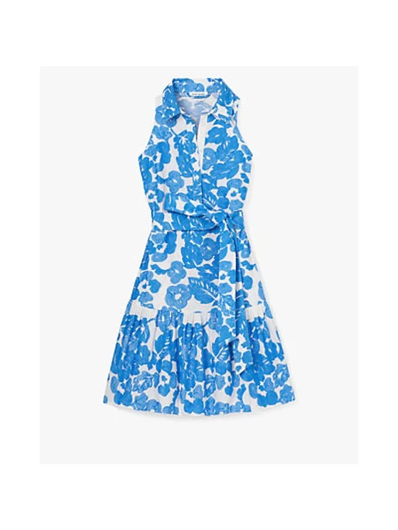 Tropical Foliage Embroidered Dress
