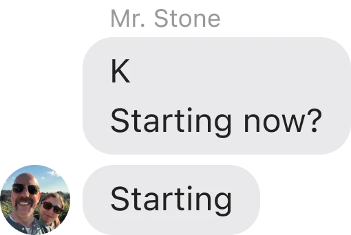 K Starting now?