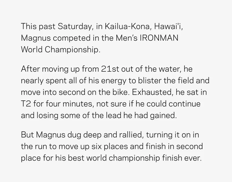 Congratulations, Magnus!