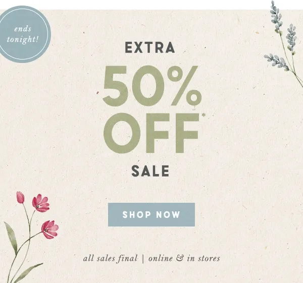 limited time! extra 50% Off sale shop now