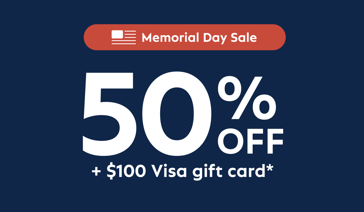50% off + Visa Gift Card