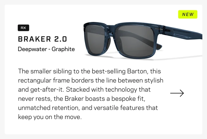 Braker 2.0 Prescription Sunglasses - Deepwater - Graphite
