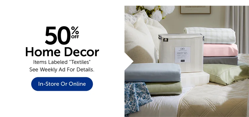 50% Off Home Decor - Items Labeled Textiles