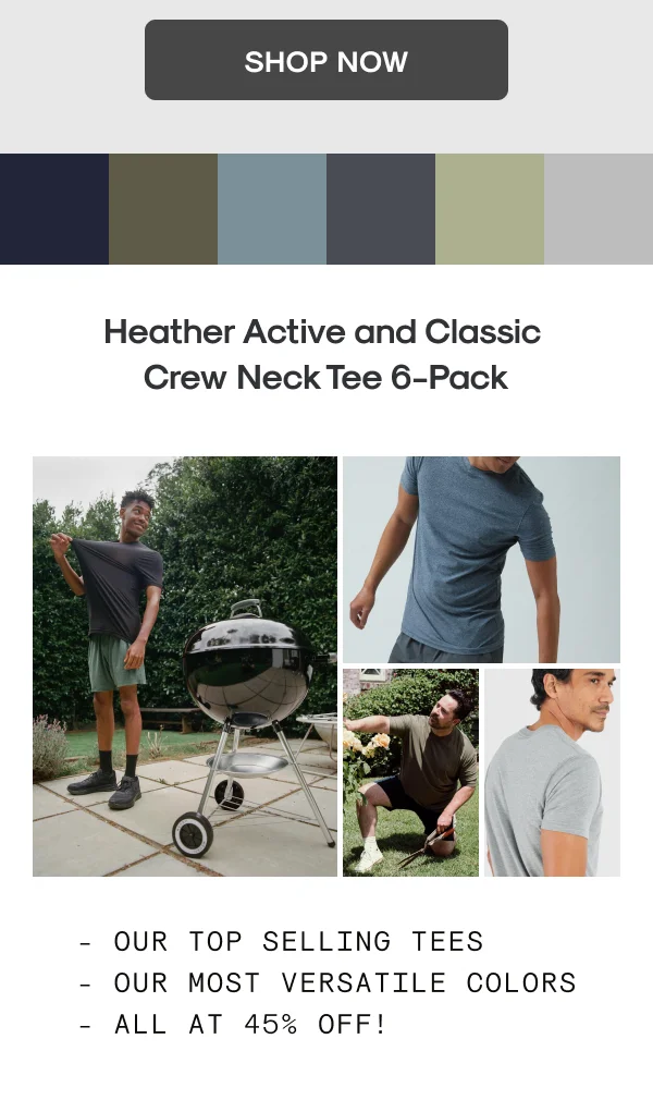 Heather Active & Classic Crew Neck Tees