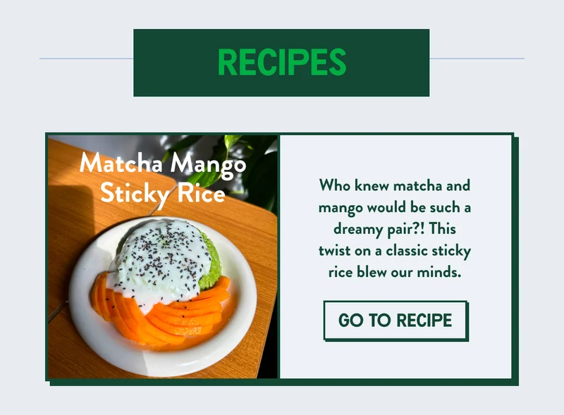 Matcha Mango Sticky Rice