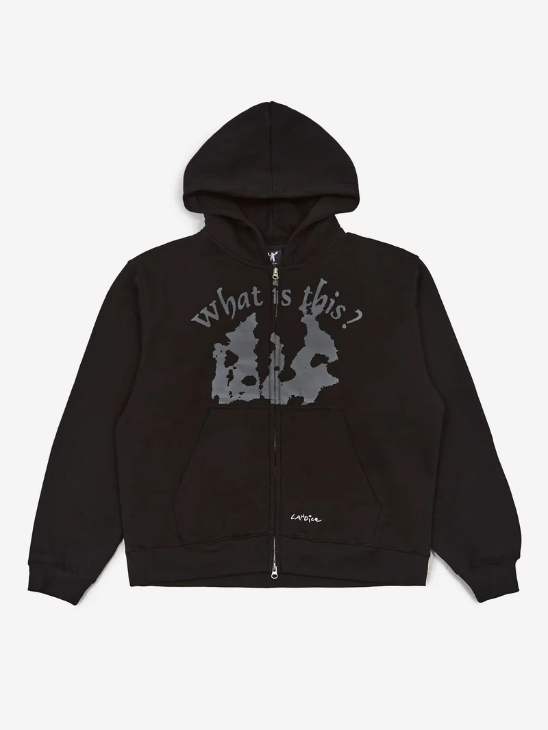 Image of Candice To Play Zip Hoodied Sweater - Black