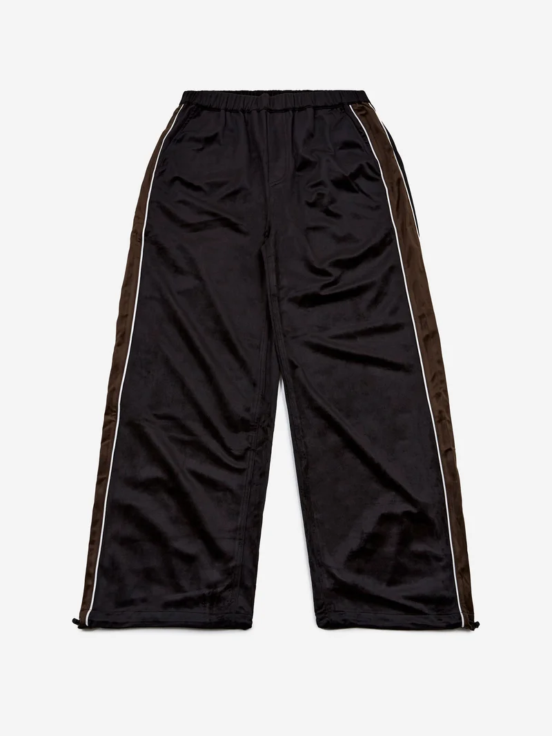 Image of Candice Loiter Velour Track Pants - Black/Brown