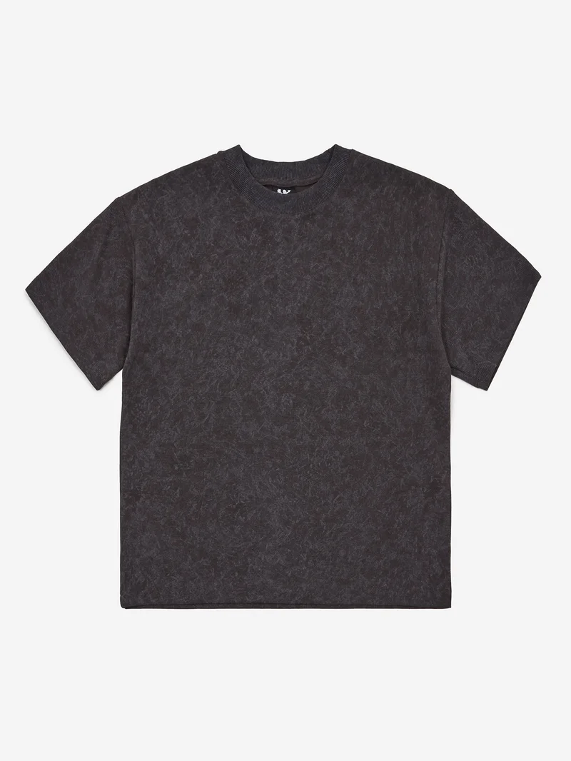 Image of Candice Chameleon Waffle T-Shirt - Charcoal