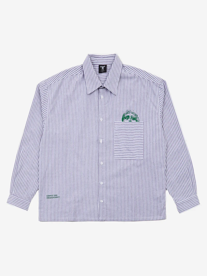 Image of Candice Hidden LS Oxford Shirt - Blue