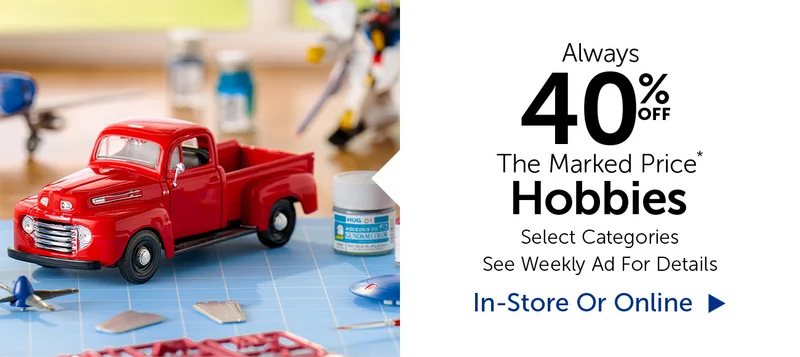 Always 40% Off The Marked Price - Hobbies - Select Categories