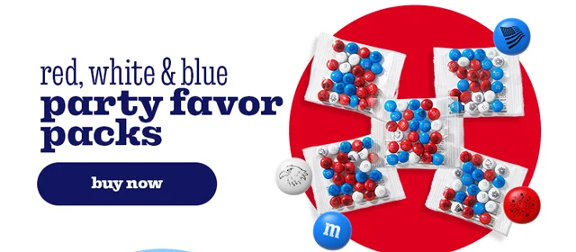 RED, WHITE & BLUE PARTY FAVOR PACKS