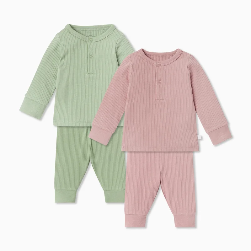 Image of Ribbed Pajama Set 2 Pack