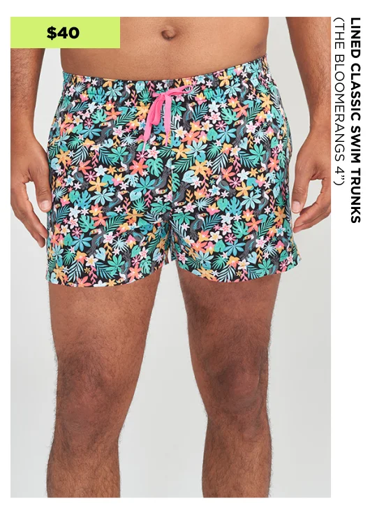 Lined Classic Swim Trunk: The Bloomerangs