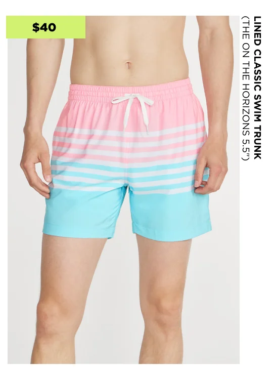Lined Classic Swim Trunk: The On The Horizons