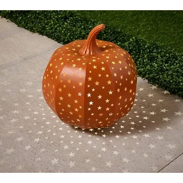 Martha Stewart 15" Illuminated Indoor/Outdoor Stargazer Metal Pumpkin